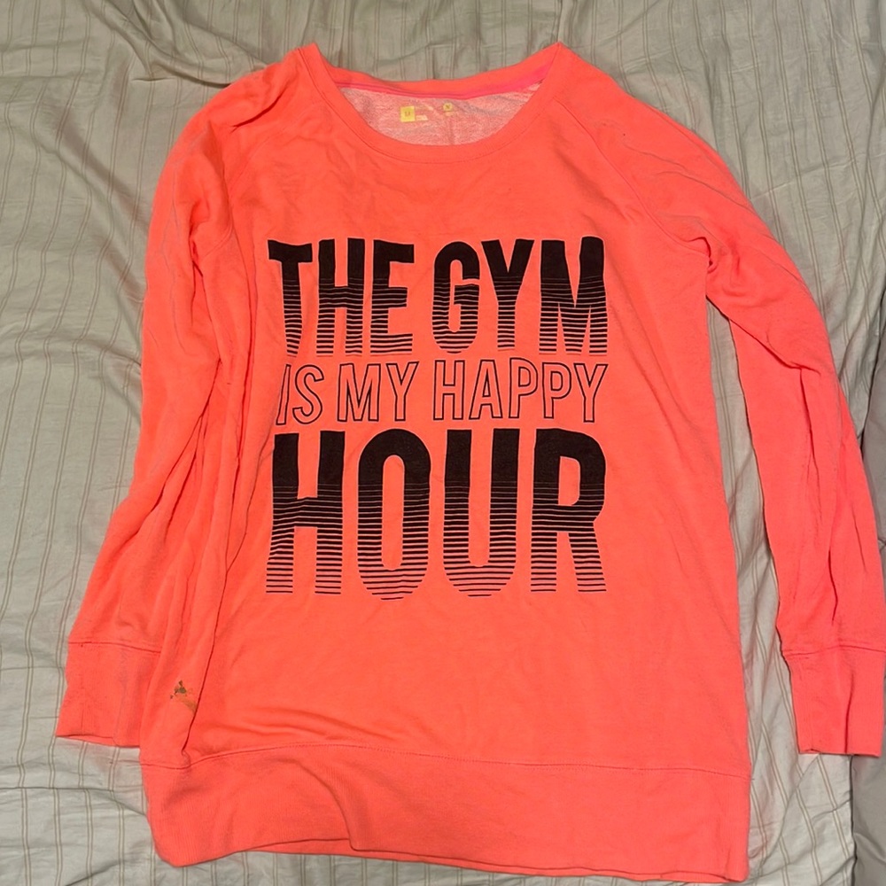 Pink the gym is my happy hour long sleeve